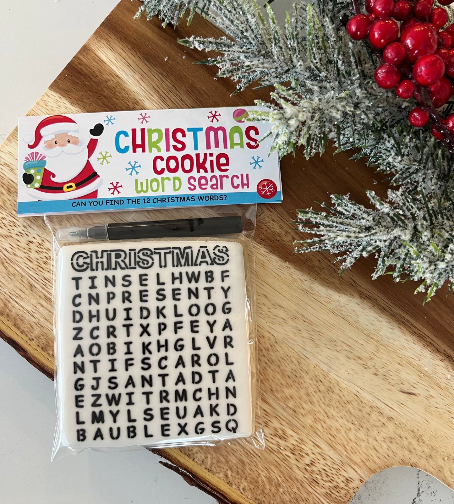 Christmas Wordsearch Cookie